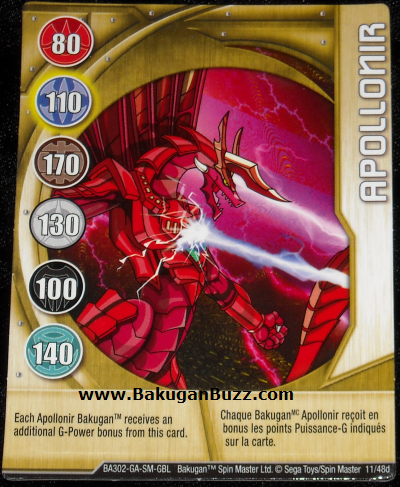 Apollonir 11 48d Bakugan 1 48d Card Set